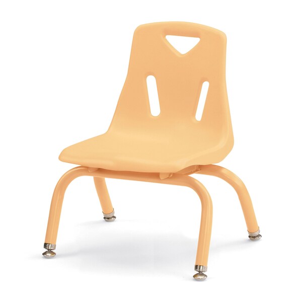 Berries Stacking Chairs with Powder-Coated Legs, 8 in. Ht, Set of 6, Camel